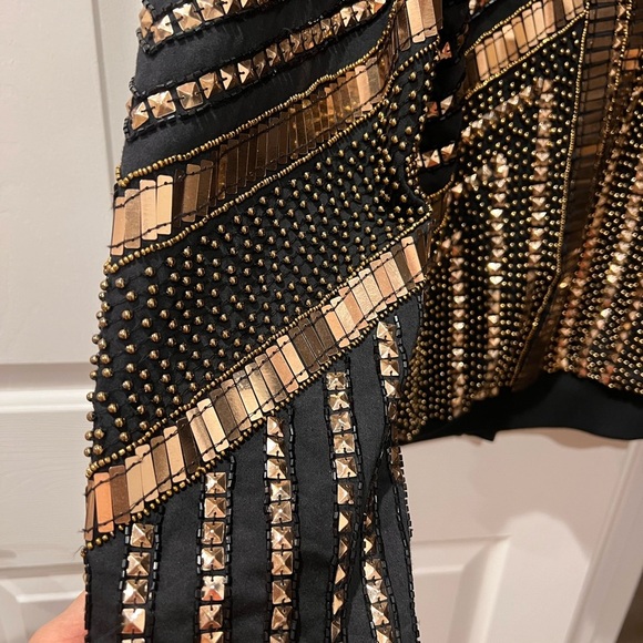 Peace & Love Black and Gold Sequins Bomber Jacket - Picture 6 of 7